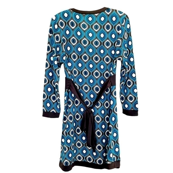AMISU Gorgeous 3/4 Sleeve Trendy Abstract Pattern Spandex Tunic Dress - Picture 3 of 6